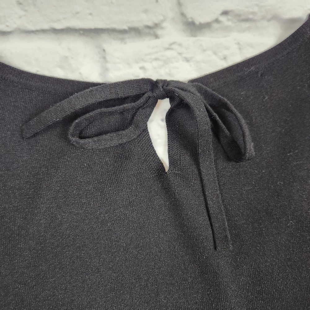 Talbots Shirt Womens Large Black Lace Trim - Picture 5 of 12